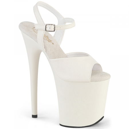 Sandale Pole Dance - Sandale albe de club, de scena, dansatoare pole dance