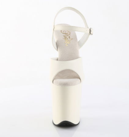 Sandale albe de club, de scena, dansatoare pole dance [3]