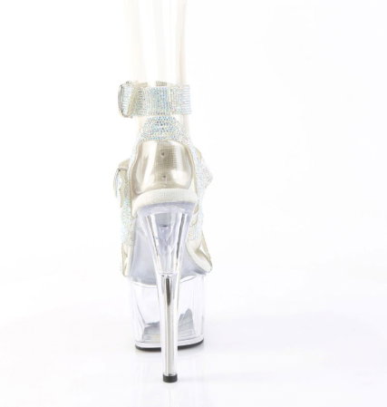 Sandale cu toc si platforma transparente, cu pietricele, ADORE 756 RS, Pleaser [3]