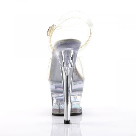 Sandale transparente cu platforma cu pietricele, de mireasa [3]