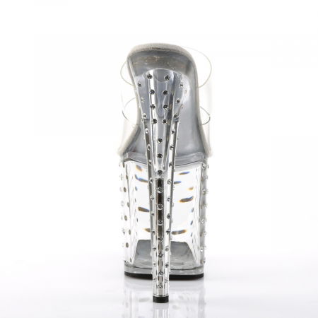 Sandale transparente, de dama, cu toc inalt si platforma Pleaser [4]
