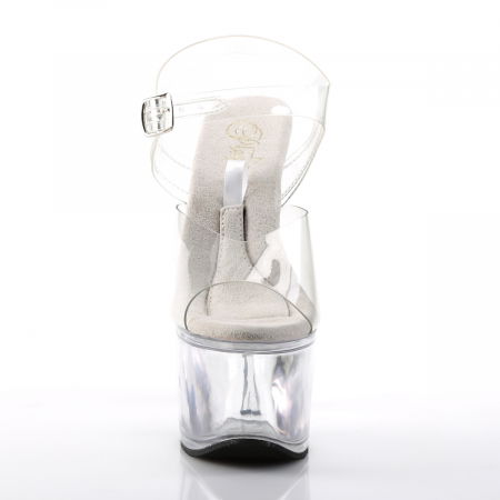 Sandale transparente cu toc, comode, brand Pleaser [1]