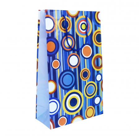 Pungi cadou MARI - Punga cadou de hartie mare cu model vara - cercuri colorate