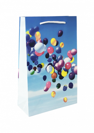 Pungi cadou MEDII - Punga cadou de hartie medie cu model vara - baloane