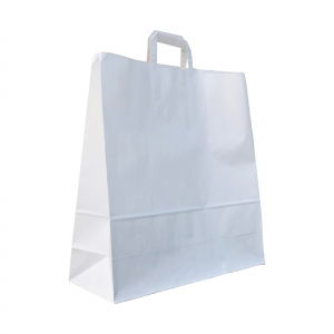 Gama Kraft - SET 50 pungi de hartie kraft 41x40x13.5 cm cu manere din hartie plata