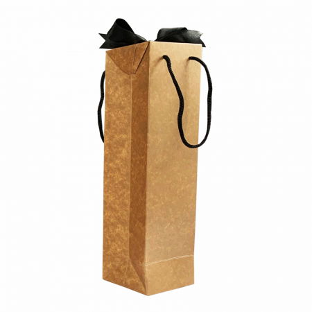 Gama Kraft - SET 10 Boxbag pungi cadou kraft natur pentru 1 sticla vin (35x10x9 cm)