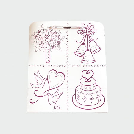 Pungi cadou PATRATE - Punga cadou pentru nunta ilustratii mov