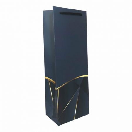 Pungi cadou LUX - Punga de cadou pentru sticla model elegant bleumarin