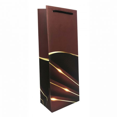 Pungi cadou LUX - Punga de cadou pentru sticla model elegant visiniu