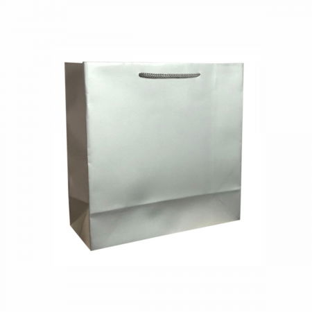 Pungi cadou PATRATE - Punga cadou de hartie uni patrata argintie