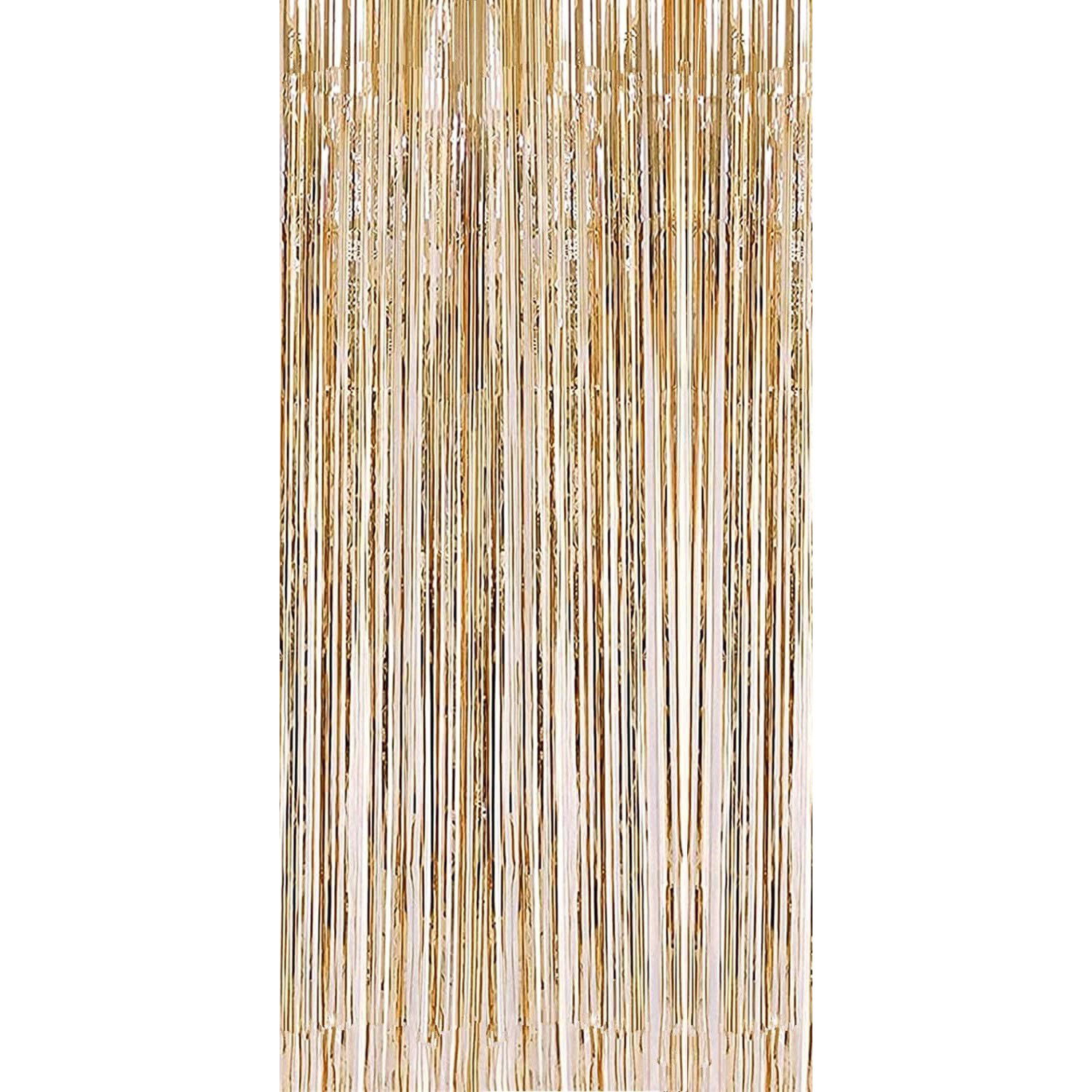 Petrecere - Perdea Franjurata, Flippy, Model Decor Petrecere, pentru Fundal de Poze, Amenajare Colorata a Petrecerii, Dimensiune 100x200 cm, Gold Sampanie