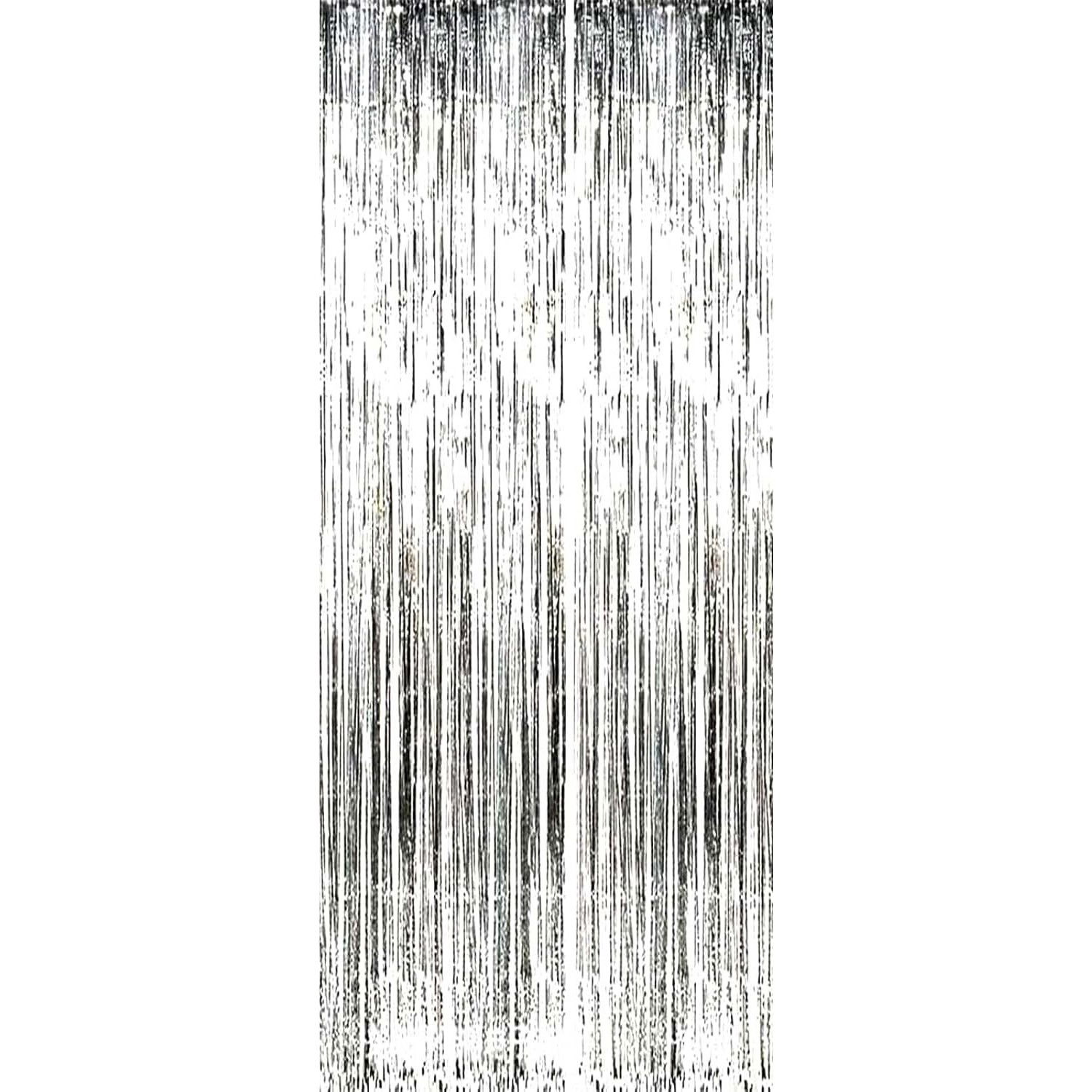 Petrecere - Perdea Franjurata, Flippy, Model Decor Petrecere, pentru Fundal de Poze, Amenajare Colorata a Petrecerii, Dimensiune 100x200 cm, Argintiu