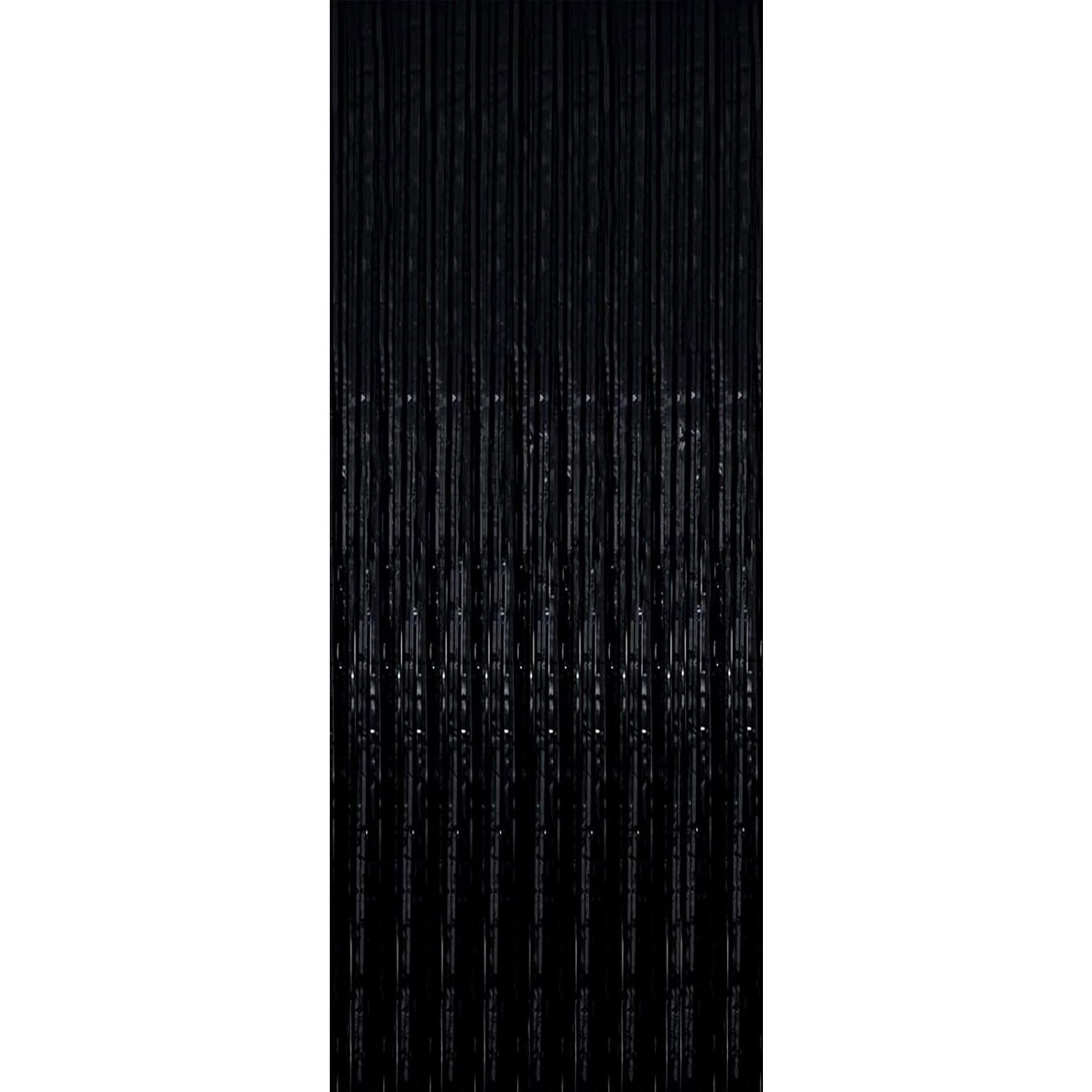 Petrecere - Perdea Franjurata, Flippy, Model Decor Petrecere, pentru Fundal de Poze, Amenajare Colorata a Petrecerii, Dimensiune 100x200 cm, Negru