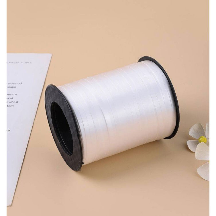 Panglica pentru Baloane, Flippy, Rola de 200 de Metri, din Rafie, Alba [4]