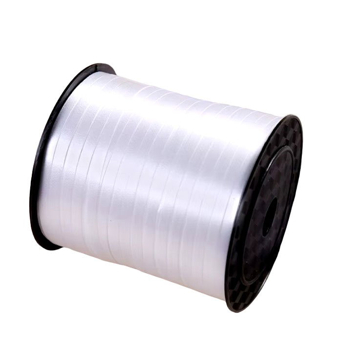 Petrecere - Panglica pentru Baloane, Flippy, Rola de 200 de Metri, din Rafie, Alba