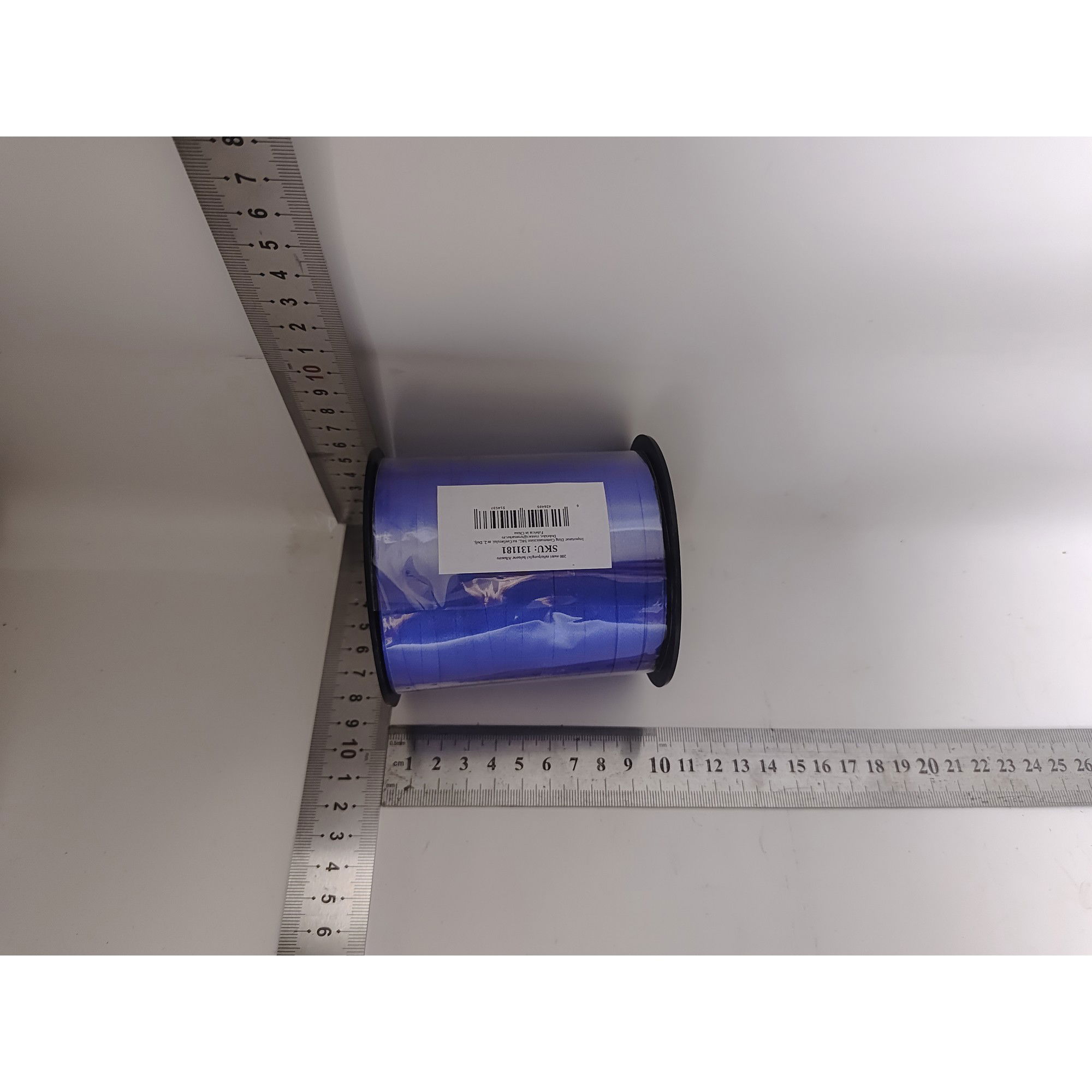 Petrecere - Panglica pentru Baloane, Flippy, Rola de 200 de Metri, din Rafie, Albastra