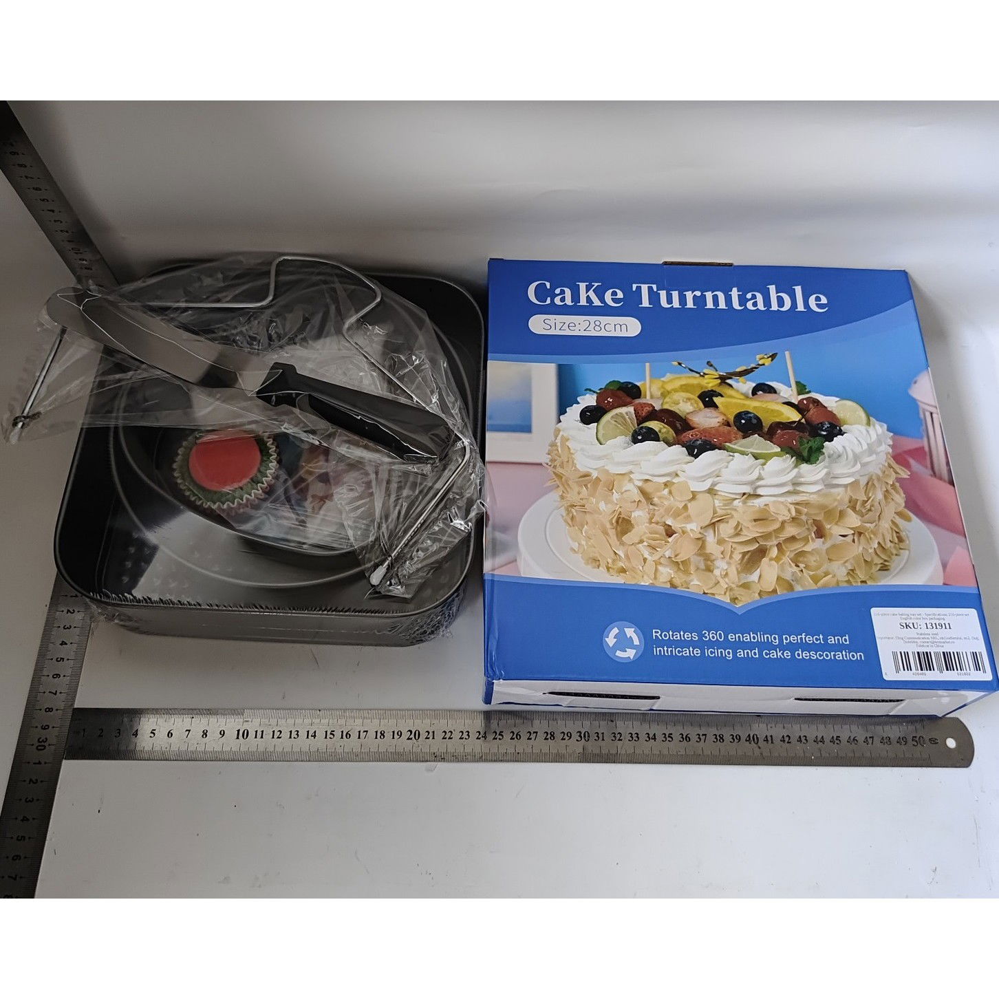 50 - 100 LEI - Set de 216 Piese de Copt pentru Prajituri, Flippy, 3 Tavi de Copt, Nivelator, Forme Cupcake, Pos pentru Ornat cu 7 Capete, Feliator Tort, din Otel Inoxidabil, Multicolor