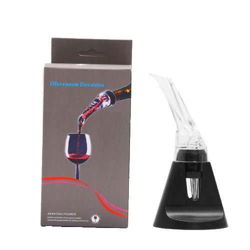 Pentru casa - Aerator cu Turnator de Vin 2in1, Flippy, Decantare, Anti-Picurare, Fara Scurgere, 18x10x8cm, Negru