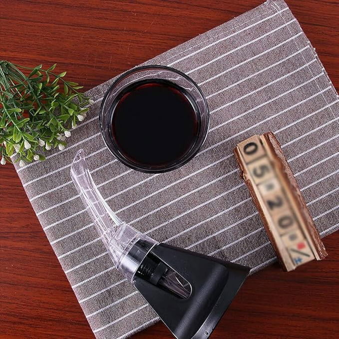 Aerator cu Turnator de Vin 2in1, Flippy, Decantare, Anti-Picurare, Fara Scurgere, 18x10x8cm, Negru [3]
