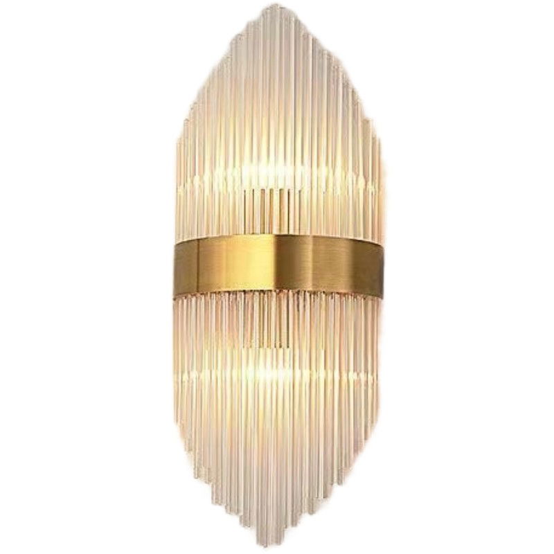 Pentru casa - Aplica de Perete, Flippy, pentru Interior, din Otel Inoxidabil si Sticla, LED, Auriu, 45x18 cm