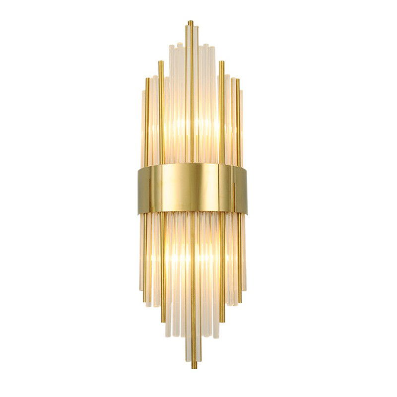 Pentru casa - Aplica de Perete, Flippy, pentru Interior, din Otel Inoxidabil si Sticla, 40 x 16 cm, LED, Auriu