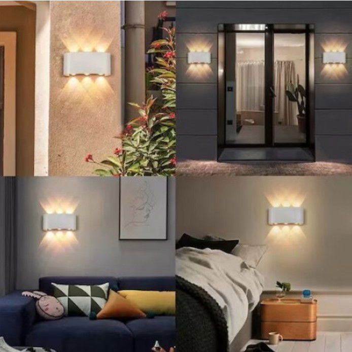 Pentru casa - Aplica pentru Perete, Flippy, Interior/Exterior, Rezistenta la Umezeala IP65, 8 W, Lumina Calda, Aluminiu, 22x8 cm, Alb