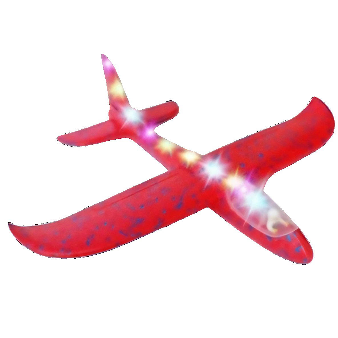 Avion Planor cu Pilot, Flippy, Din Polistiren, Cu Lumini pe Toata Lungimea, 47 cm, Rosu [4]