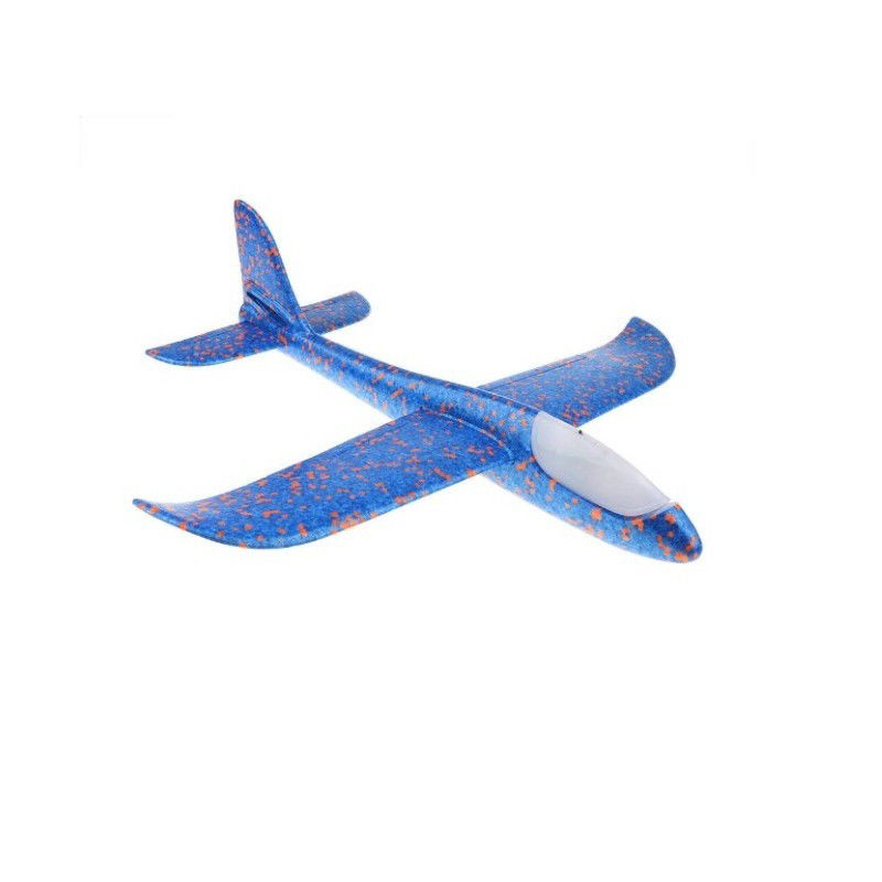 Avion Planor cu Pilot, Flippy, Din Polistiren, Cu Lumini in Cabina Pilotului, Lungime 47 cm, Albastru [6]