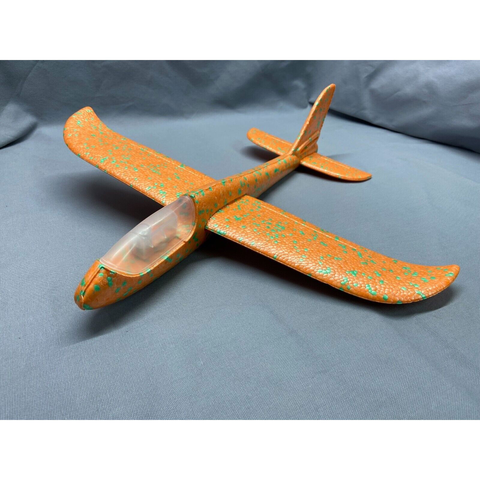 Avion planor din polistiren in punga , lungime 47 cm , cu lumini pe varf, Portocaliu, Flippy [4]