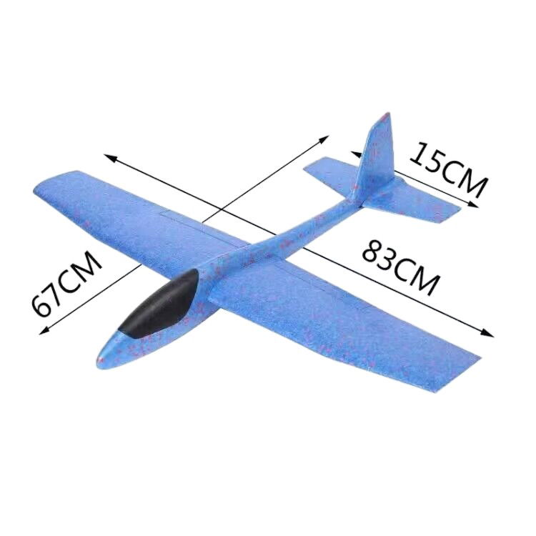 Jucarii - Avion Planor Flippy, din Polistiren, Lungime 85 cm , Jucarie Recreativa, Cascadorii, Albastru