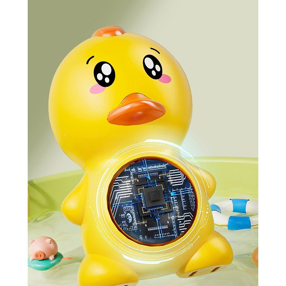 Termometru Electronic LED pentru Baie, Plutitor, Rezistent la apă, IPX7, Multifunctional, 3 Trepte de Temperatura, Model Ratusca, 12x7cm, Galben [6]