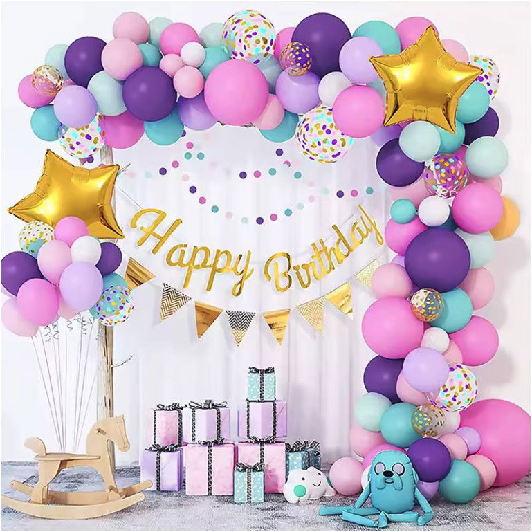 50 - 100 LEI - Baloane pentru Arcada HAPPY BIRTHDAY, Flippy, baloane decorative din Latex, Set Mix 127 Baloane Colorate, Multicolor