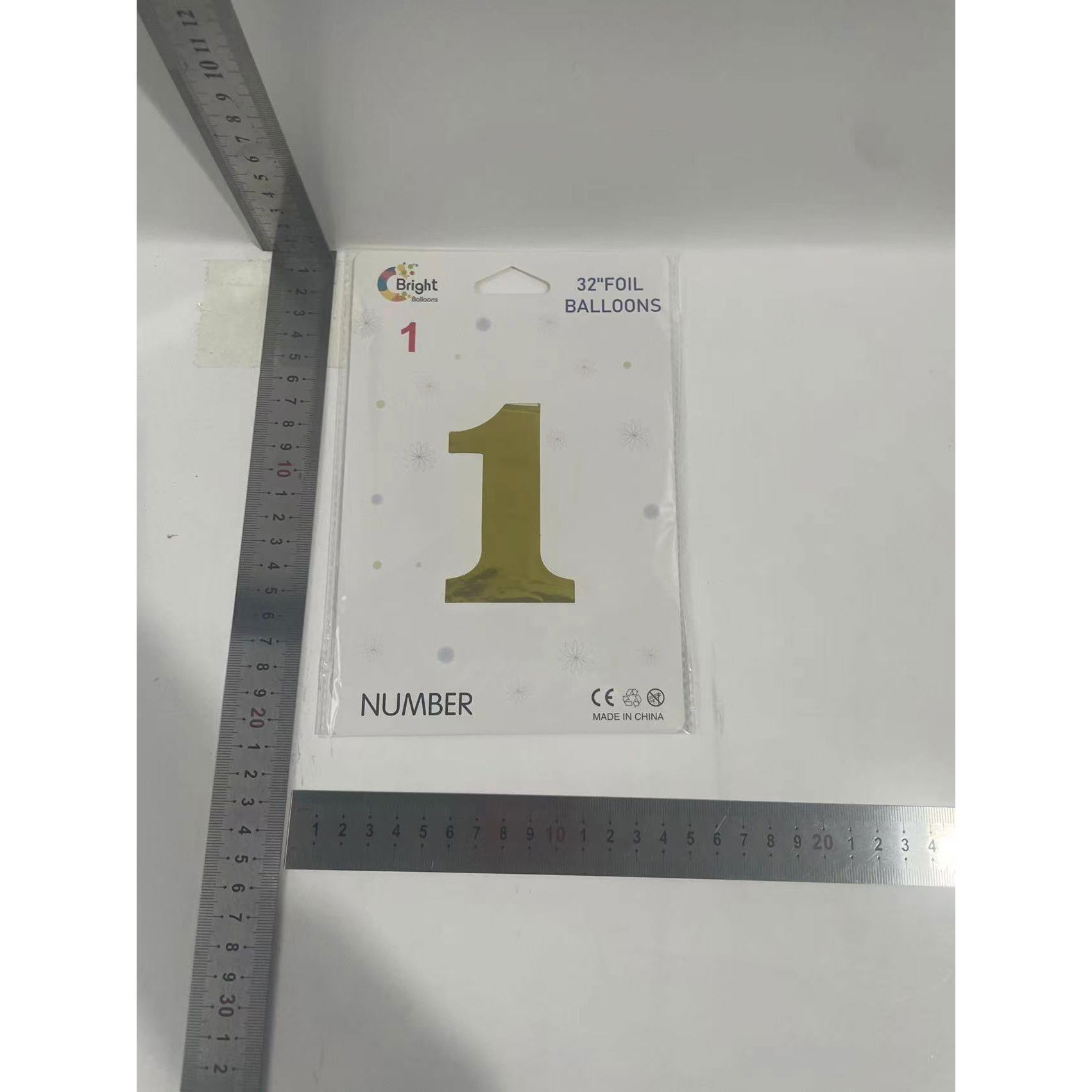 Balon din Folie Flippy, Cifra 1, 81 cm, Pentru Aer sau Heliu, Bulk, Auriu [7]