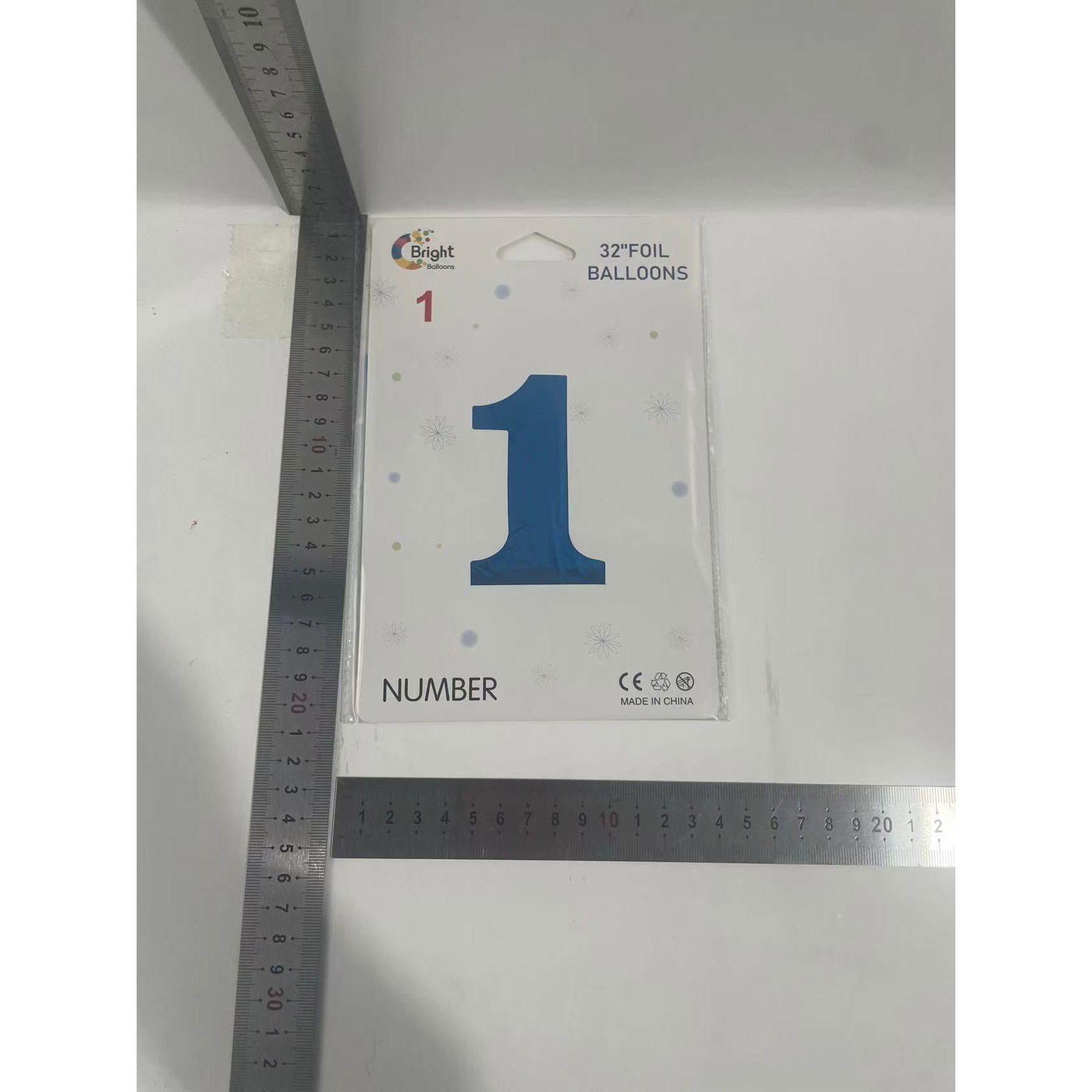 Balon din Folie Flippy, Cifra 1, 81 cm, Pentru Aer sau Heliu, Bulk, Albastru [7]