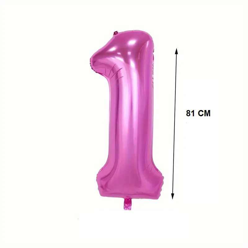 Balon din Folie Flippy, Cifra 1, 81 cm, Pentru Aer sau Heliu, Mov [2]