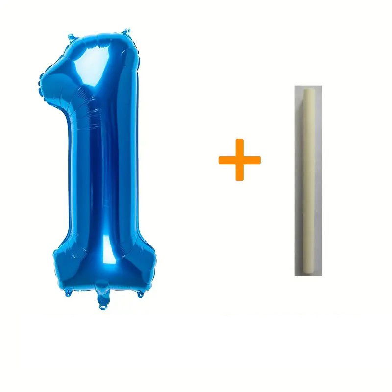 Cifre - Balon din Folie Flippy, Cifra 1, 81 cm, Pentru Aer sau Heliu, Bulk, Albastru