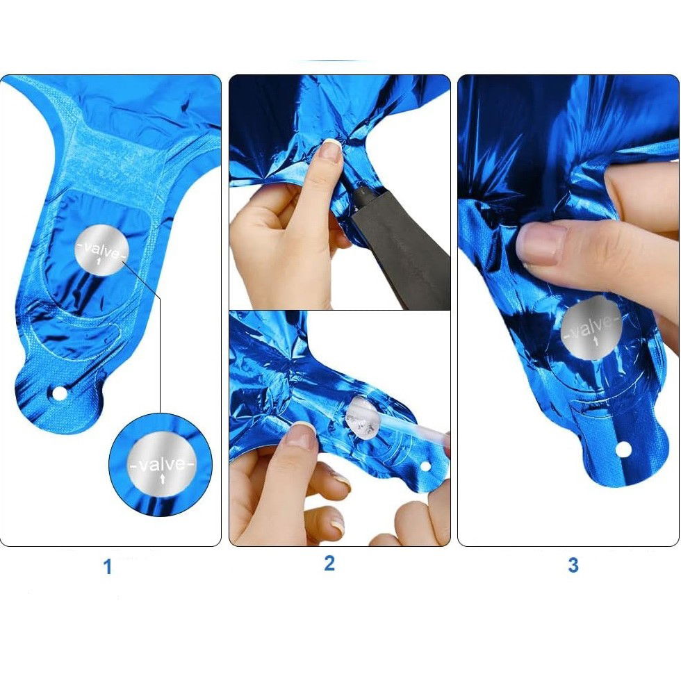 Balon din Folie Flippy, Cifra 2, 81 cm, Pentru Aer sau Heliu, Albastru [4]