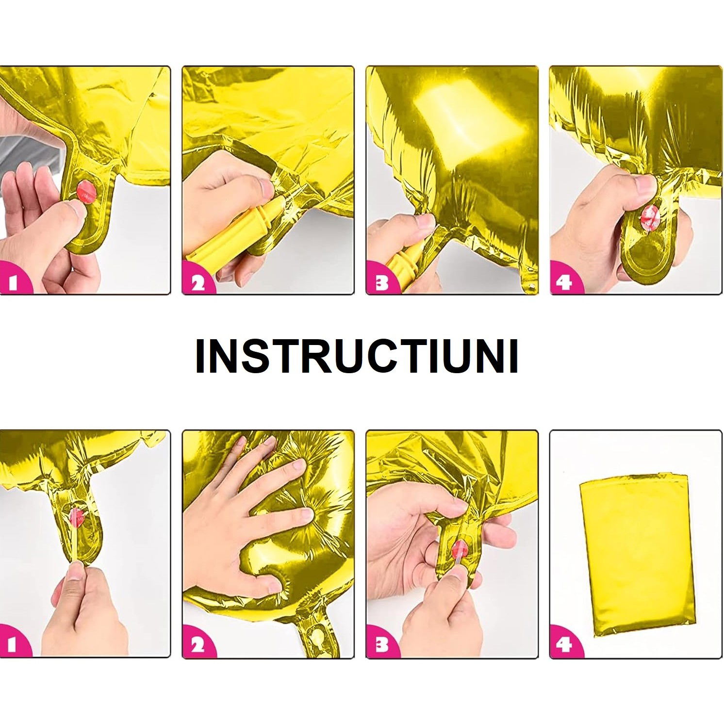 Balon din Folie Flippy, Cifra 2, 81 cm, Pentru Aer sau Heliu, Auriu [6]