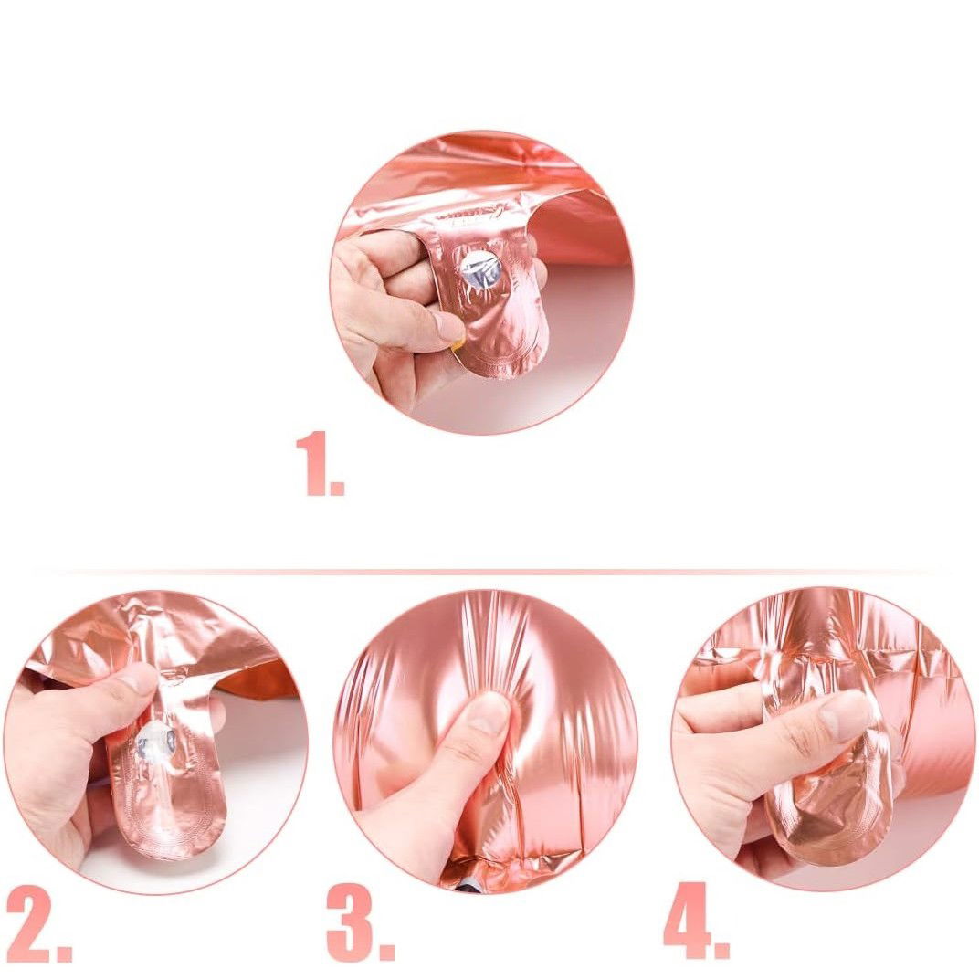 Balon din Folie Flippy, Cifra 3, 81 cm, Pentru Aer sau Heliu, Bulk, Roz Auriu [3]