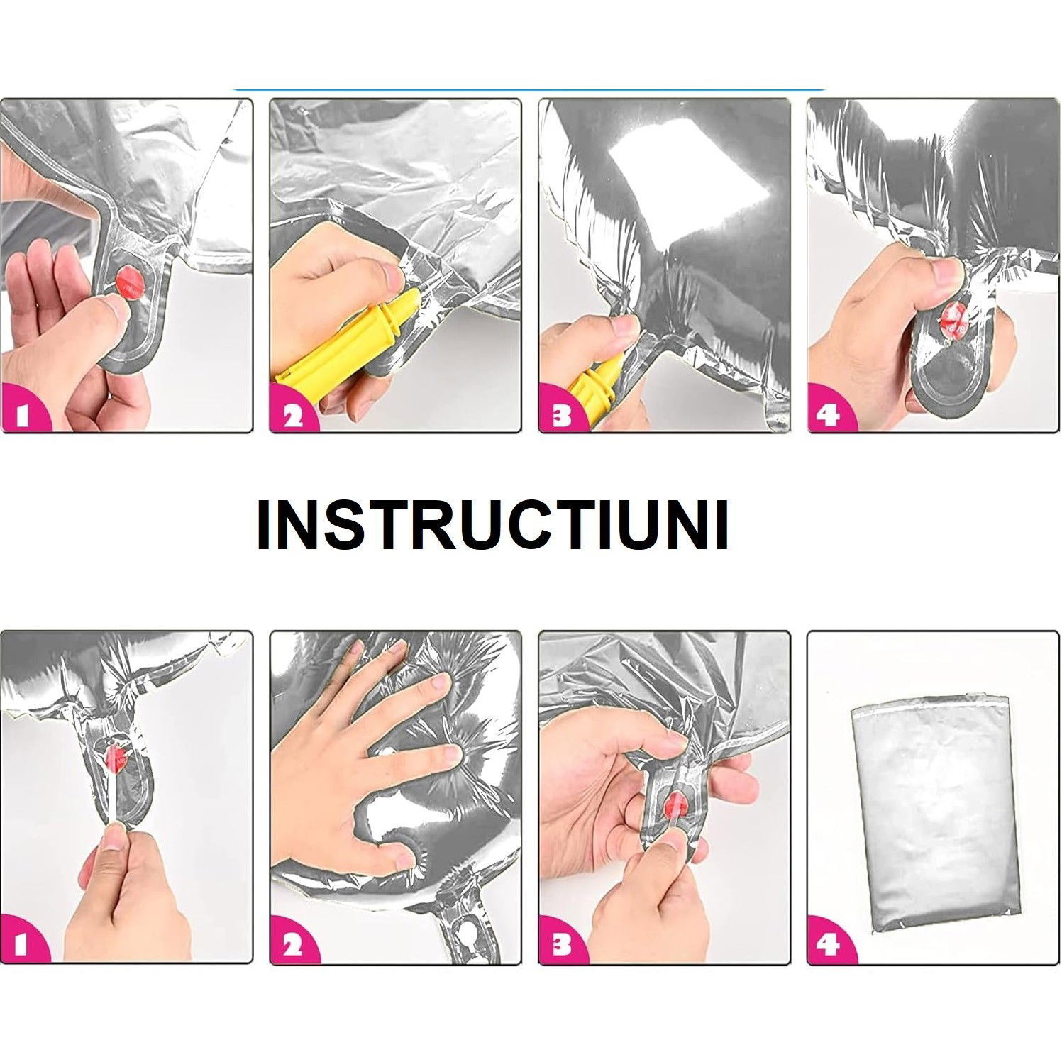 Balon din Folie Flippy, Cifra 5, 81 cm, Pentru Aer sau Heliu, Bulk, Argintiu [7]