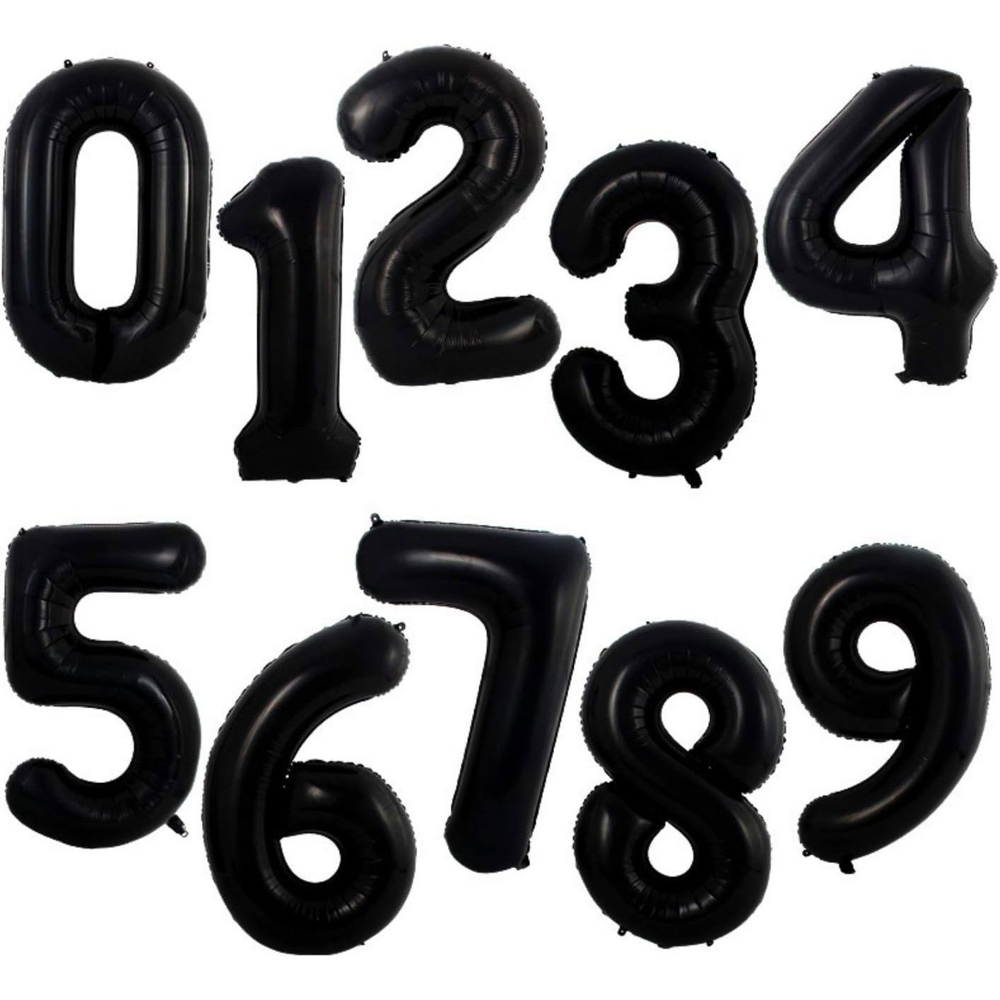 Petrecere - Balon din Folie Metalizata, Flippy, Figurina Cifra, Tema Aniversare 100 cm, Ambalaj Individual, Pai inclus, Umflare cu Aer sau Heliu, Negru, Cifra 0