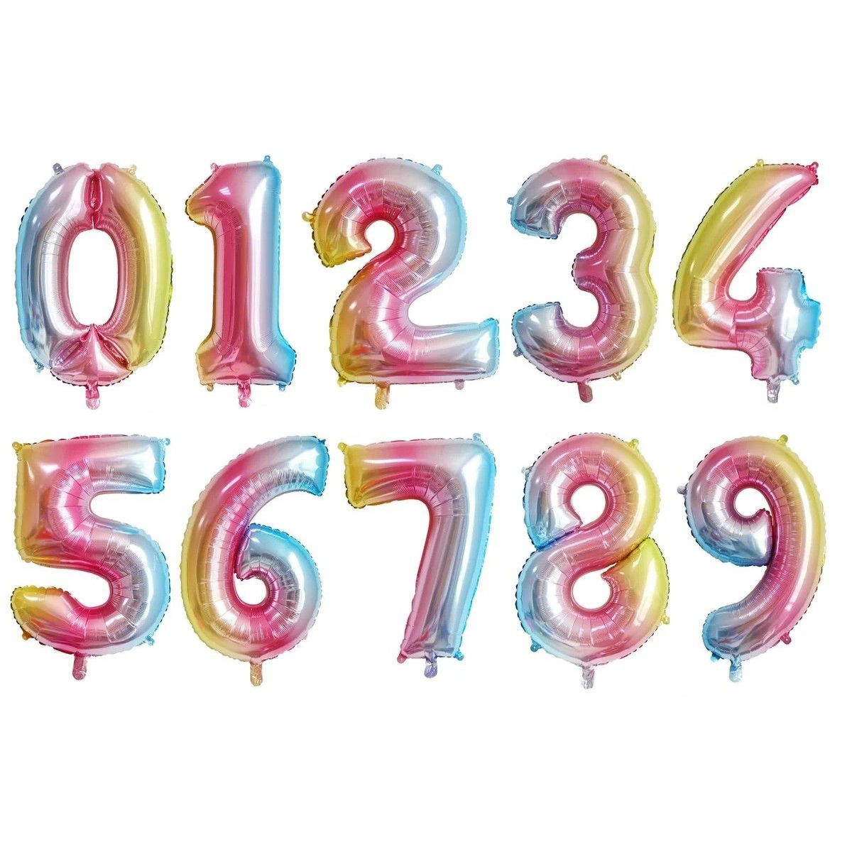 Balon din Folie Metalizata Flippy, Figurina Cifra, Tema Aniversare 40 cm, Ambalaj Individual, Pai inclus, Umflare cu Aer sau Heliu, Multicolor, Cifra 5 [4]