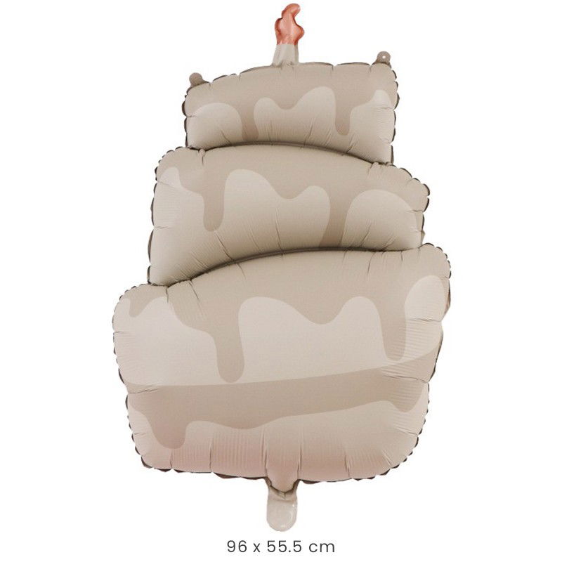 10 - 25 LEI - Balon din Folie Metalizata, Flippy, Figurina Animata, Model Tort, 96 x 55.5 cm, Ambalaj Individual, Pai Inclus, Umflare cu Aer sau Heliu, Maro