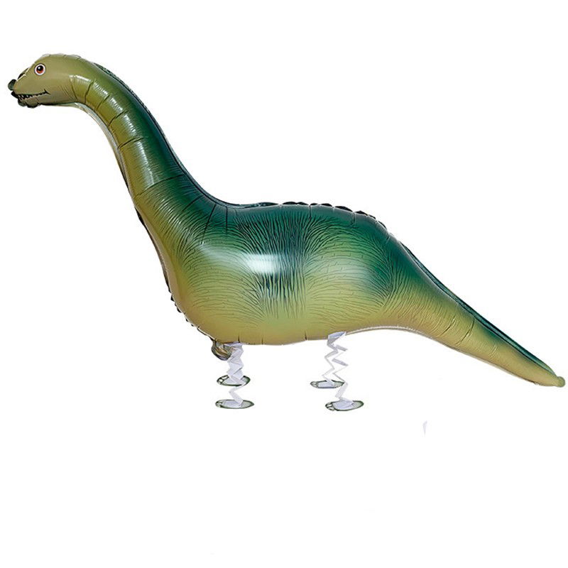 Balon din Folie Metalizata, Flippy, Figurina Animata, Model Dinozaur cu Ou, 113x49 cm, Ambalaj Individual, Pai Inclus, Umflare cu Aer sau Heliu, Verde inchis [1]