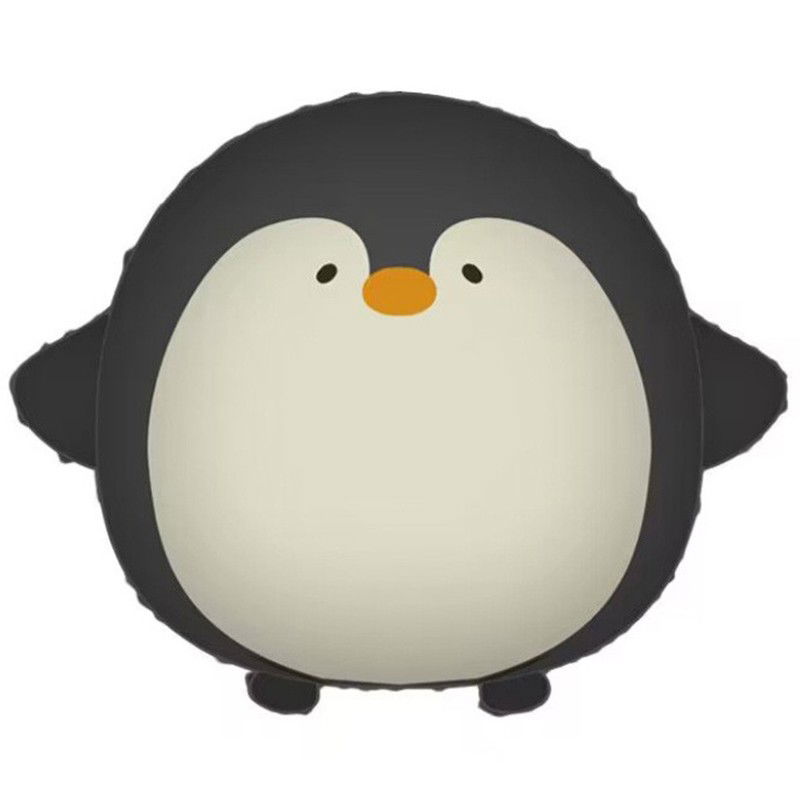 10 - 25 LEI - Balon din Folie Metalizata, Flippy, Figurina Animata, Model Pinguin, 54 x 48 cm, Ambalaj Individual, Pai Inclus, Umflare cu Aer sau Heliu, Negru