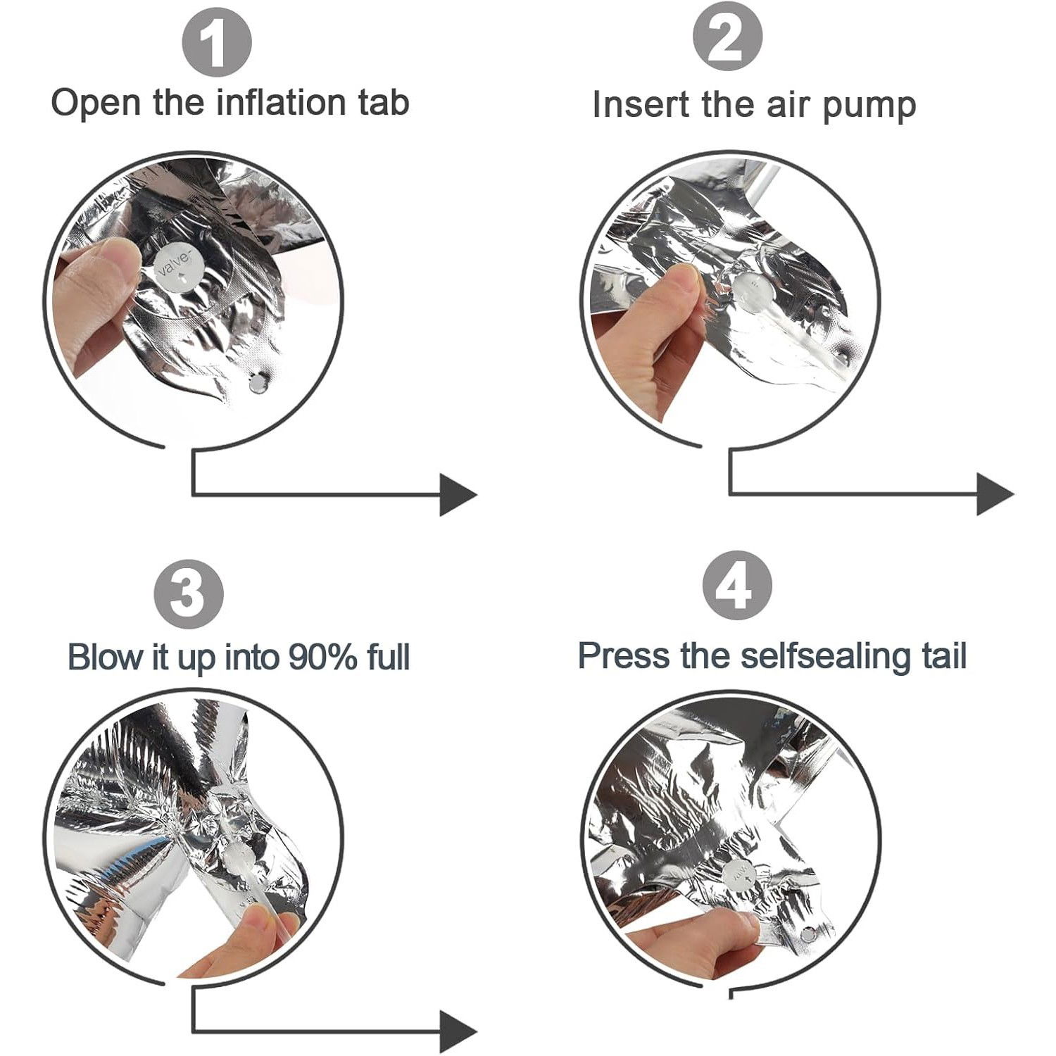 Balon din Folie Metalizata, Flippy, Figurina Cifra, Tema Aniversare 100 cm, Ambalaj Individual, Pai inclus, Umflare cu Aer sau Heliu, Argintiu, Cifra 4 [7]
