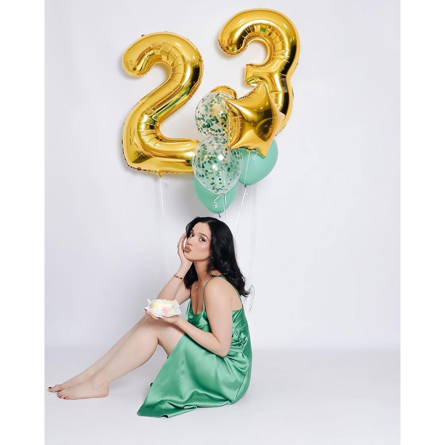 Balon din Folie Metalizata Flippy, Figurina Cifra, Tema Aniversare 100 cm, Ambalaj Individual, Pai inclus, Umflare cu Aer sau Heliu, Auriu, Cifra 3 [6]