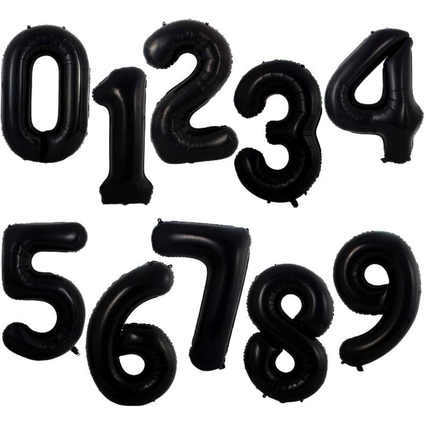 Balon din Folie Metalizata, Flippy, Figurina Cifra, Tema Aniversare 80 cm, Ambalaj Individual, Pai inclus, Umflare cu Aer sau Heliu, Negru, Cifra 8 [8]