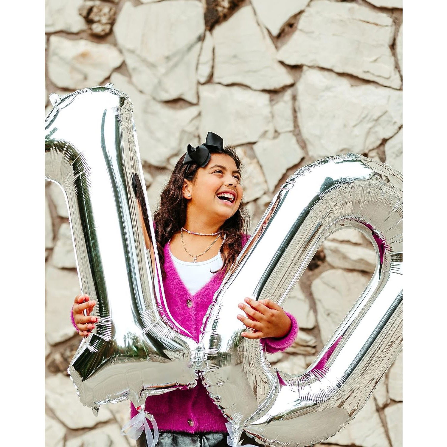 Balon din Folie Metalizata, Flippy, Figurina Cifra, Tema Aniversare 80 cm, Ambalaj Individual, Pai inclus, Umflare cu Aer sau Heliu, Argintiu, Cifra 0 [7]