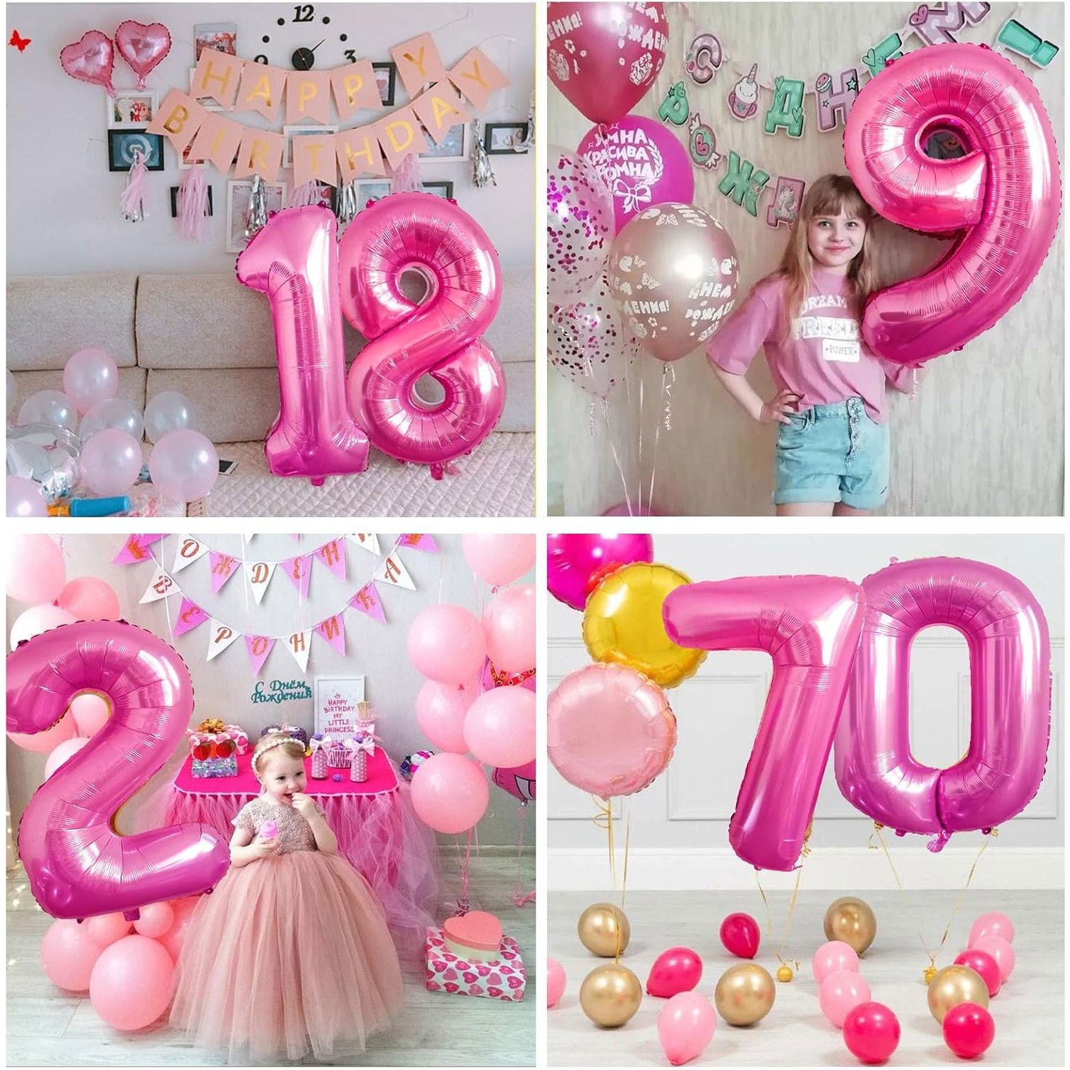 10 - 25 LEI - Balon din Folie Metalizata Flippy, Figurina Cifra, Tema Aniversare 80 cm, Ambalaj Individual, Pai inclus, Umflare cu Aer sau Heliu, Roz, Cifra 1